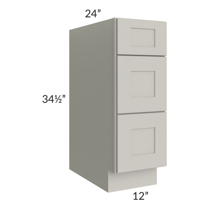 RTA Stone Shaker 12" 3-Drawer Base Cabinet