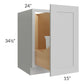 RTA Stone Shaker 15" Full Height Door Base Cabinet with Single Trashcan Pullout