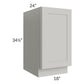RTA Stone Shaker 18" Full Height Door Base Cabinet with 1 Roll Out Tray