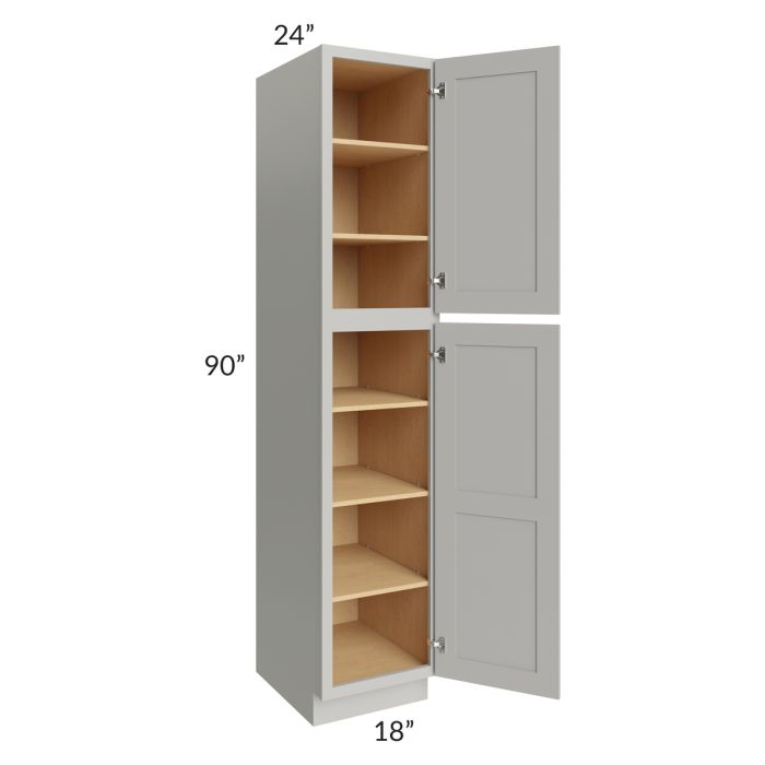 RTA Stone Shaker 18" x 90" x 24" Wall Pantry Cabinet with 1 Decorative End Panel