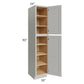 RTA Stone Shaker 18" x 90" x 24" Wall Pantry Cabinet with 3 Roll Out Trays