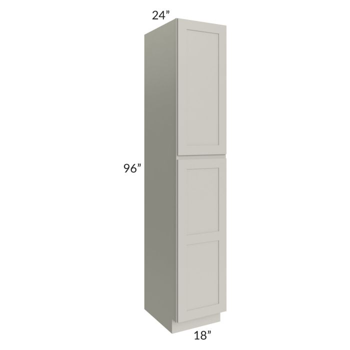 RTA Stone Shaker 18" x 96" x 24" Wall Pantry Cabinet with 1 Decorative End Panel and 3 Roll Out Trays