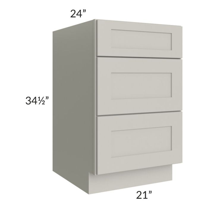 RTA Stone Shaker 21" 3-Drawer Base Cabinet with 1 Decorative End Panel