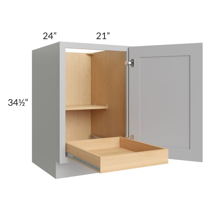 RTA Stone Shaker 21" Full Height Door Base Cabinet with 1 Rollout Tray