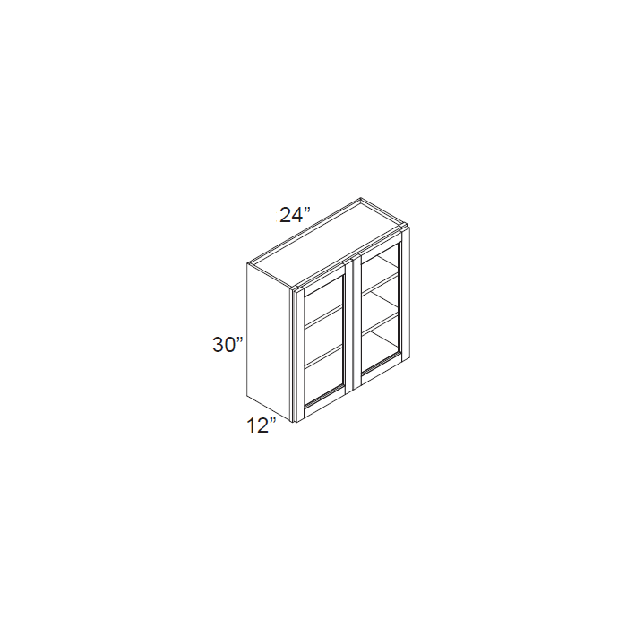 RTA Stone Shaker 24" x 30" Wall Glass Door Cabinet (Prepped for Glass Doors)