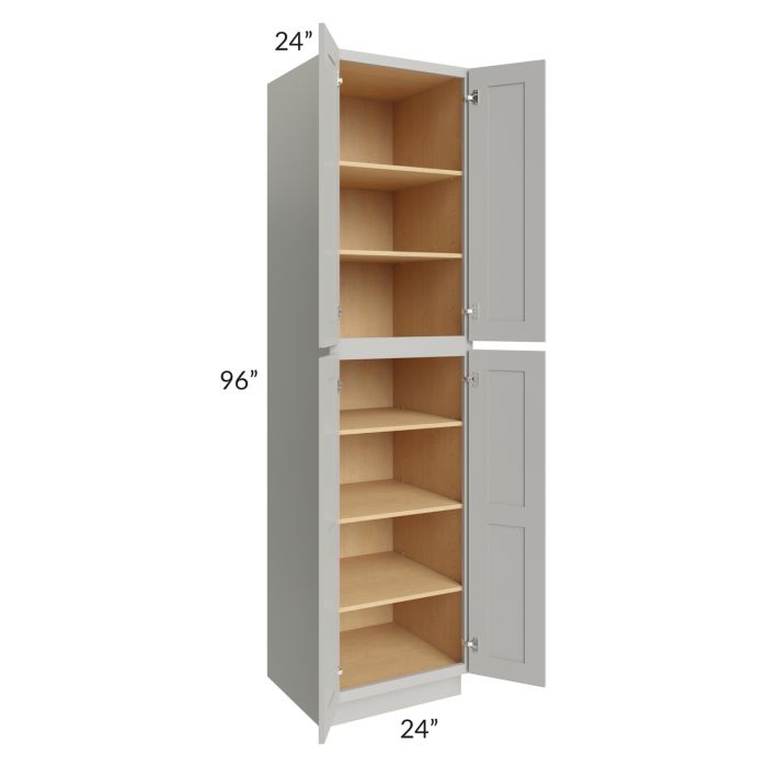 RTA Stone Shaker 24" x 96" x 24" Wall Pantry Cabinet with 1 Decorative End Panel and 1 Roll Out Tray