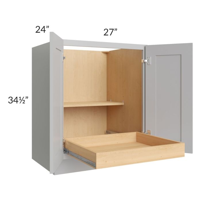 RTA Stone Shaker 27" Full Height Base Cabinet with 1 Rollout Tray and 1 Decorative End Panel