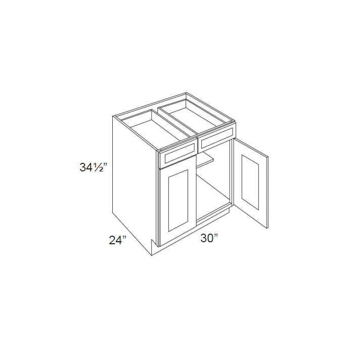 RTA Stone Shaker 30" Base Cabinet with 1 Roll Out Tray