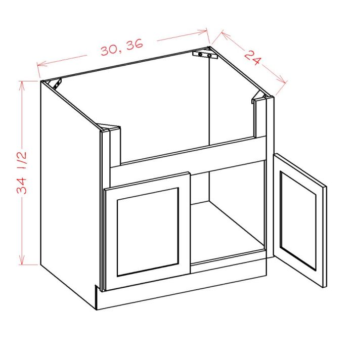 RTA Stone Shaker 30" Farm Sink Base Cabinet