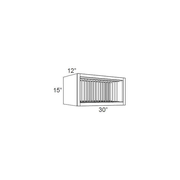 RTA Stone Shaker 30" x 15" Plate Rack Cabinet