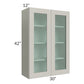 RTA Stone Shaker 30" x 42" Wall Glass Door Cabinet (Prepped for Glass Doors) with 1 Decorative End Panel