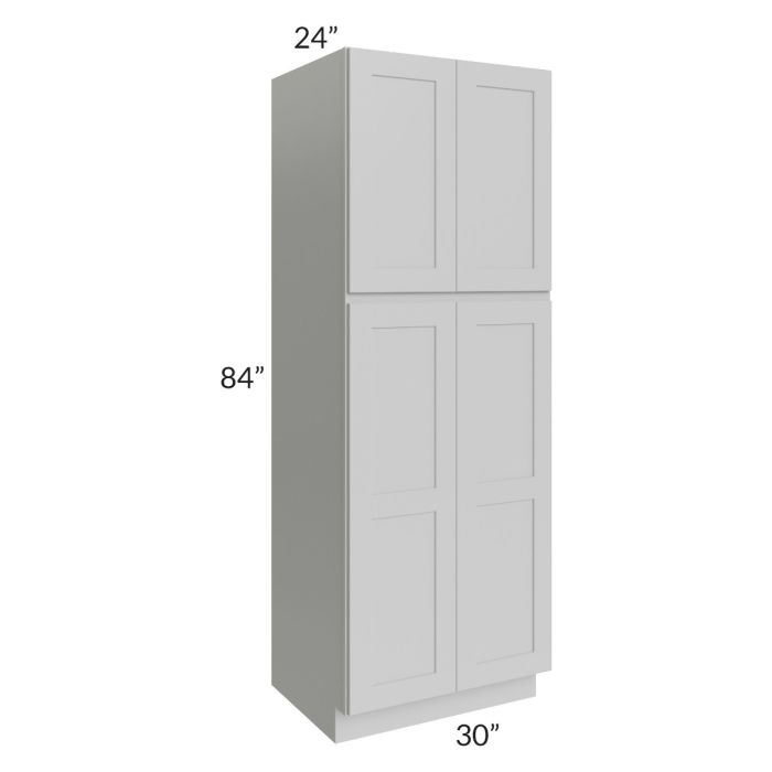 RTA Stone Shaker 30" x 84" x 24" Wall Pantry Cabinet with 1 Decorative End Panel and 1 Roll Out Tray