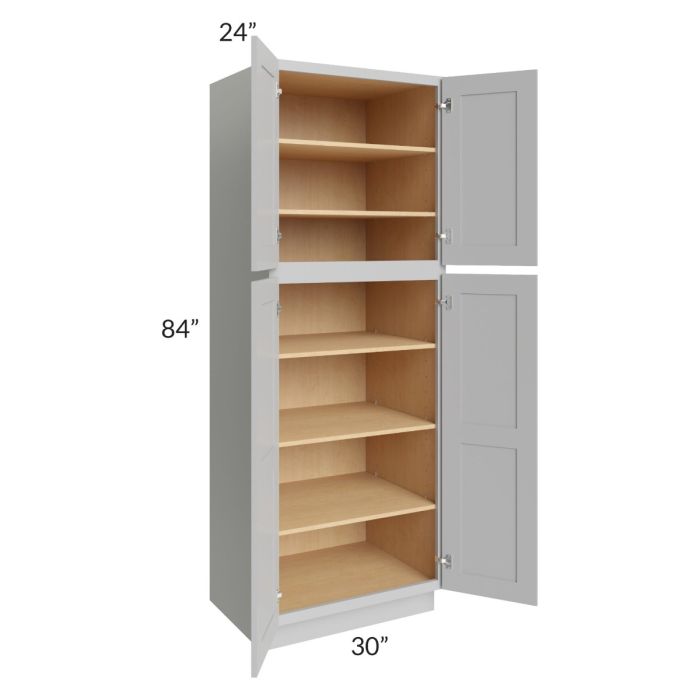 RTA Stone Shaker 30" x 84" x 24" Wall Pantry Cabinet with 2 Decorative End Panels