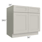 RTA Stone Shaker 36" Base Cabinet with 1 Decorative End Panel and 1 Roll Out Tray