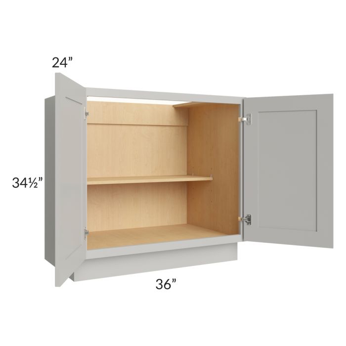 RTA Stone Shaker 36" Full Height Door Base Cabinet with 1 Decorative End Panel