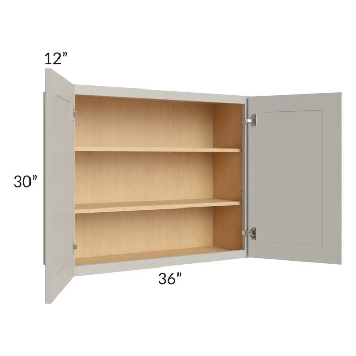 RTA Stone Shaker 36" x 30" Wall Cabinet with 1 Decorative End Panel