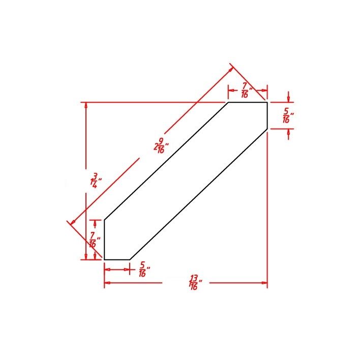 RTA Stone Shaker 96" Angled Crown Molding