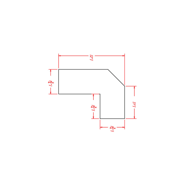 RTA Stone Shaker 96" Angled Light Rail Molding