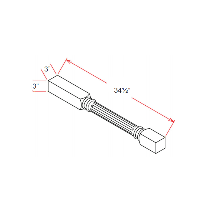 RTA Stone Shaker Fluted Decorative Leg