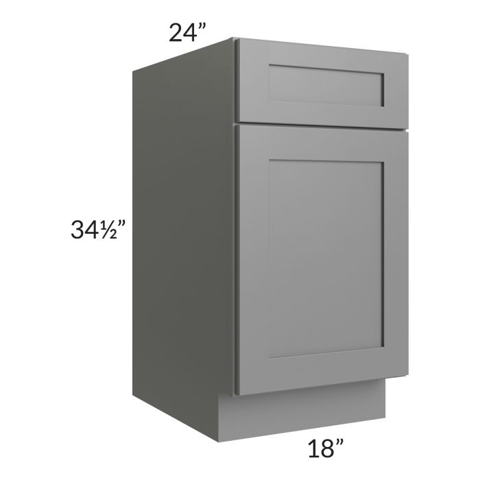 RTA Stratton Light Grey Shaker 18" Base Cabinet