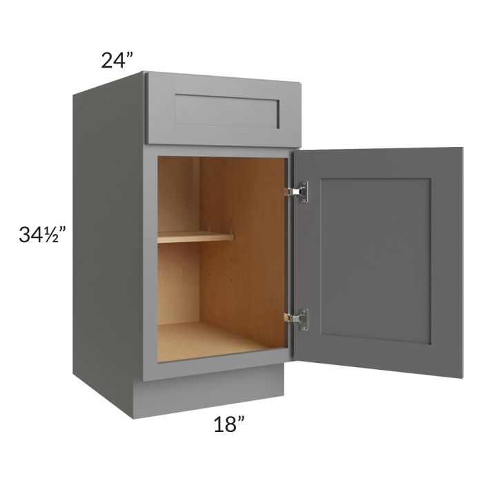 RTA Stratton Light Grey Shaker 18" Base Cabinet