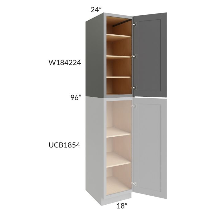 RTA Stratton Light Grey Shaker 18" x 42" x 24" Pantry Wall Cabinet