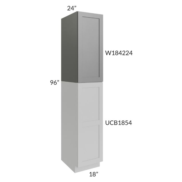 RTA Stratton Light Grey Shaker 18" x 42" x 24" Pantry Wall Cabinet