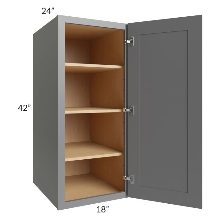 RTA Stratton Light Grey Shaker 18" x 42" x 24" Pantry Wall Cabinet