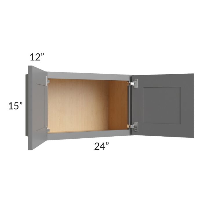 RTA Stratton Light Grey Shaker 24" x 15" Wall Cabinet