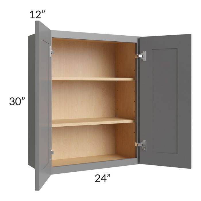 RTA Stratton Light Grey Shaker 24" x 30" Wall Cabinet