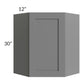 RTA Stratton Light Grey Shaker 24" x 30" Wall Diagonal Corner Cabinet