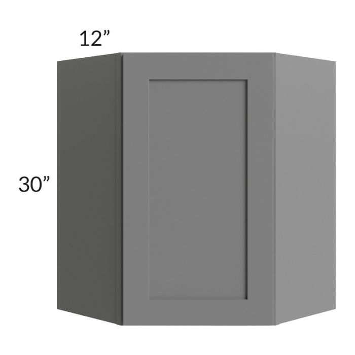 RTA Stratton Light Grey Shaker 24" x 30" Wall Diagonal Corner Cabinet