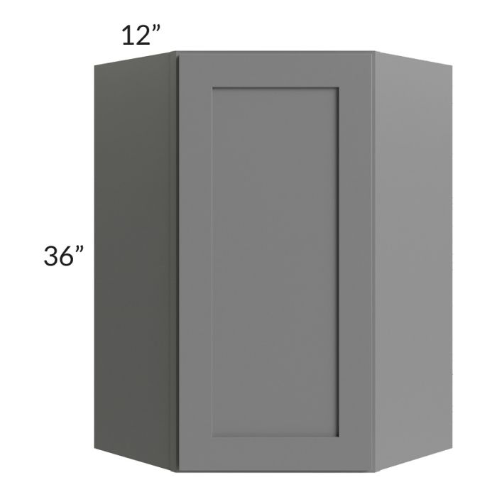 RTA Stratton Light Grey Shaker 24" x 36" Wall Diagonal Corner Cabinet
