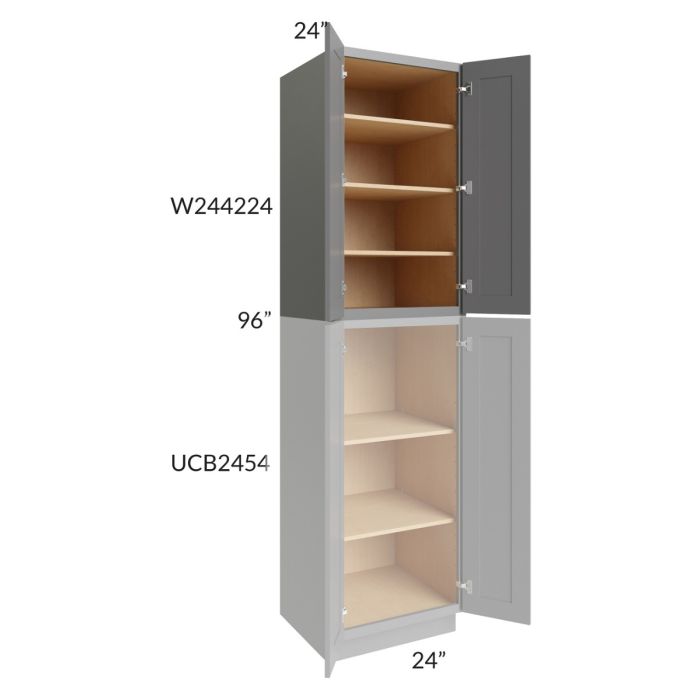 RTA Stratton Light Grey Shaker 24" x 42" x 24" Pantry Wall Cabinet