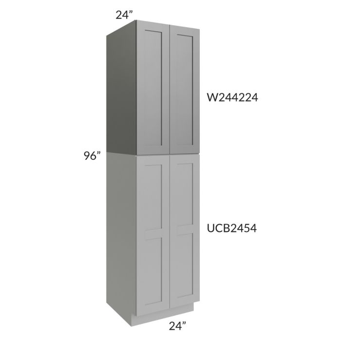 RTA Stratton Light Grey Shaker 24" x 42" x 24" Pantry Wall Cabinet