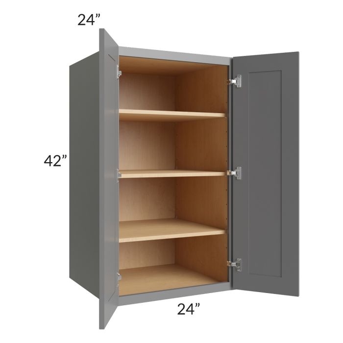 RTA Stratton Light Grey Shaker 24" x 42" x 24" Pantry Wall Cabinet