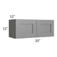 RTA Stratton Light Grey Shaker 30" x 12" Wall Cabinet