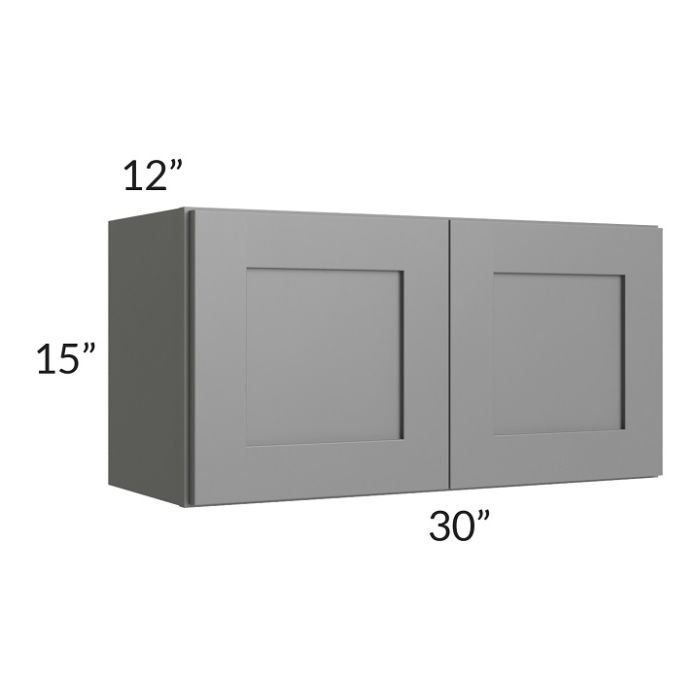 RTA Stratton Light Grey Shaker 30" x 15" Wall Cabinet