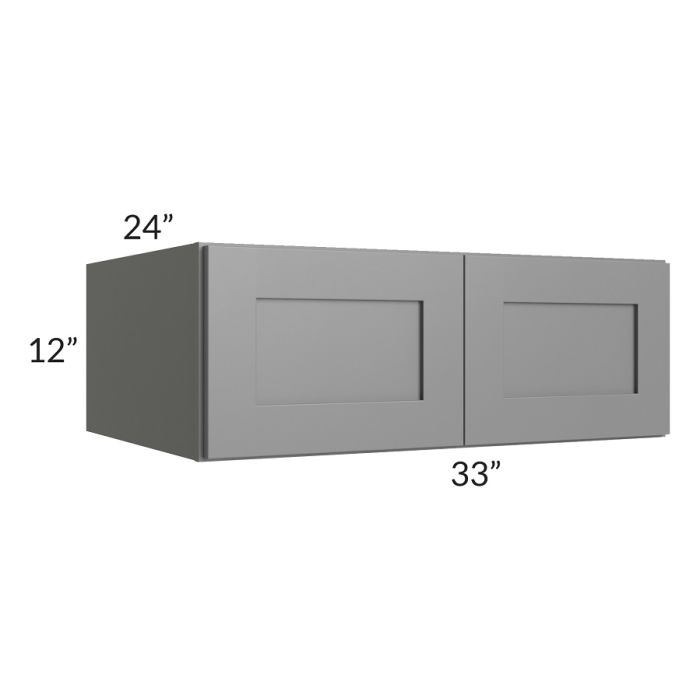 RTA Stratton Light Grey Shaker 33" x 12" x 24" Wall Cabinet