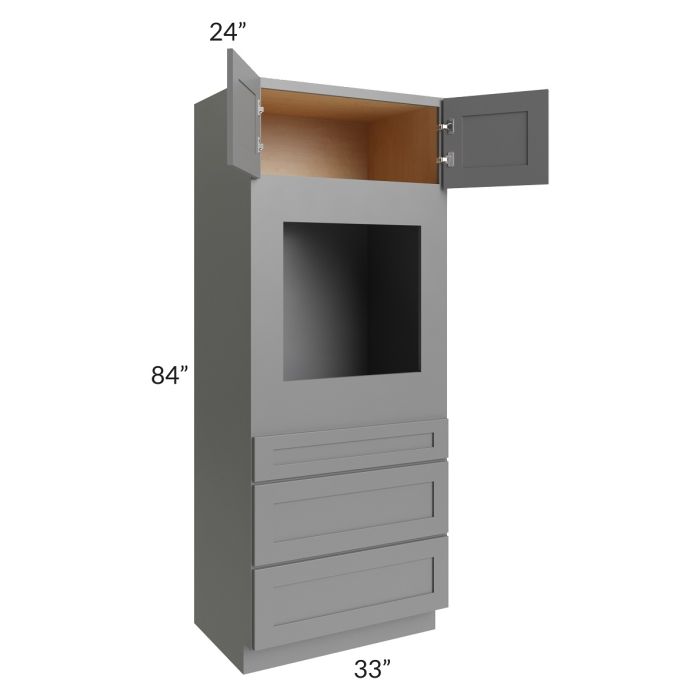 RTA Stratton Light Grey Shaker 33" x 84" Oven Cabinet