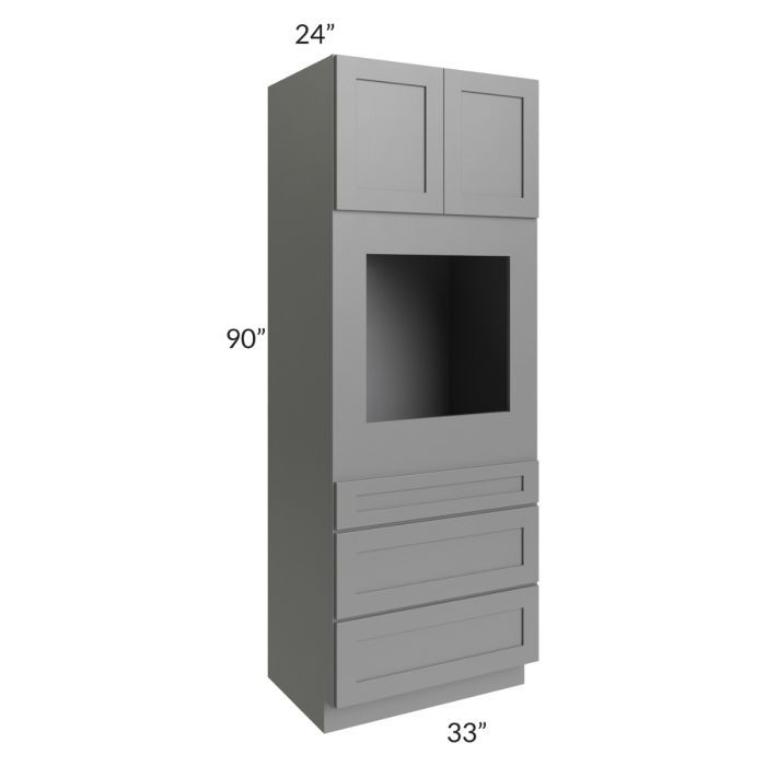 RTA Stratton Light Grey Shaker 33" x 90" Oven Cabinet