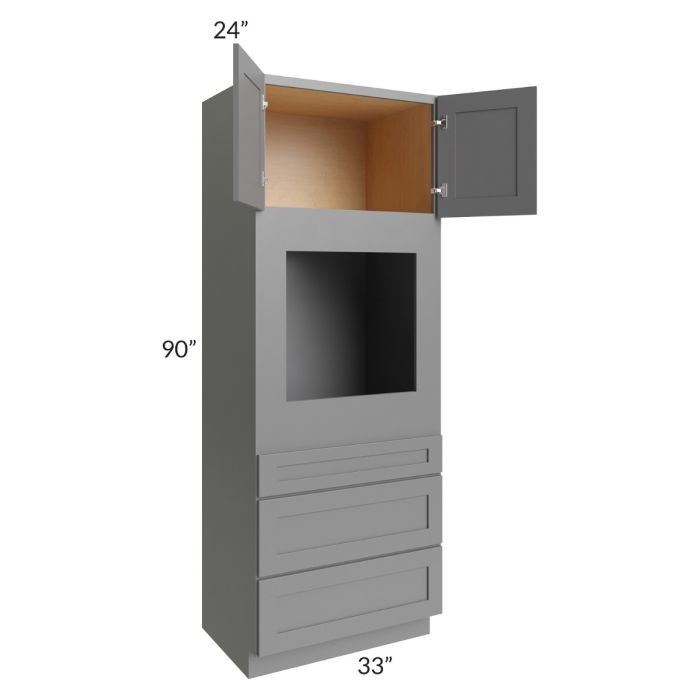 RTA Stratton Light Grey Shaker 33" x 90" Oven Cabinet
