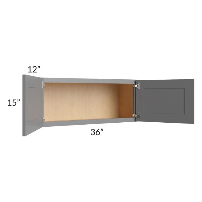 RTA Stratton Light Grey Shaker 36" x 15" Wall Cabinet
