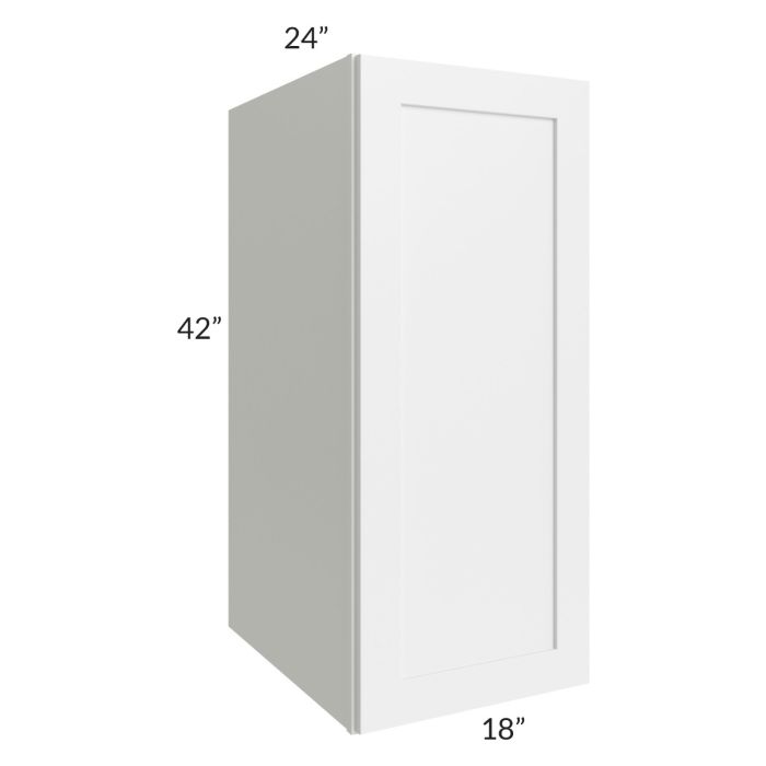 RTA Stratton White Shaker 18" x 42" x 24" Pantry Wall Cabinet