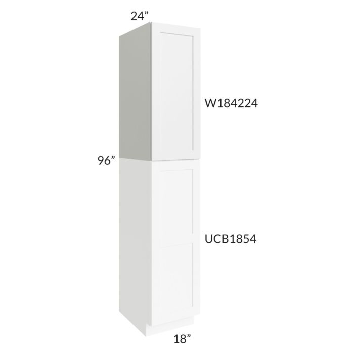 RTA Stratton White Shaker 18" x 42" x 24" Pantry Wall Cabinet