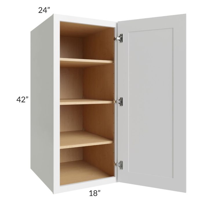 RTA Stratton White Shaker 18" x 42" x 24" Pantry Wall Cabinet