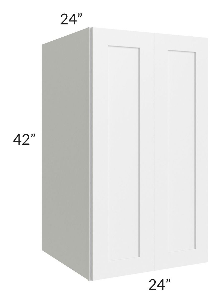 RTA Stratton White Shaker 24" x 42" x 24" Pantry Wall Cabinet