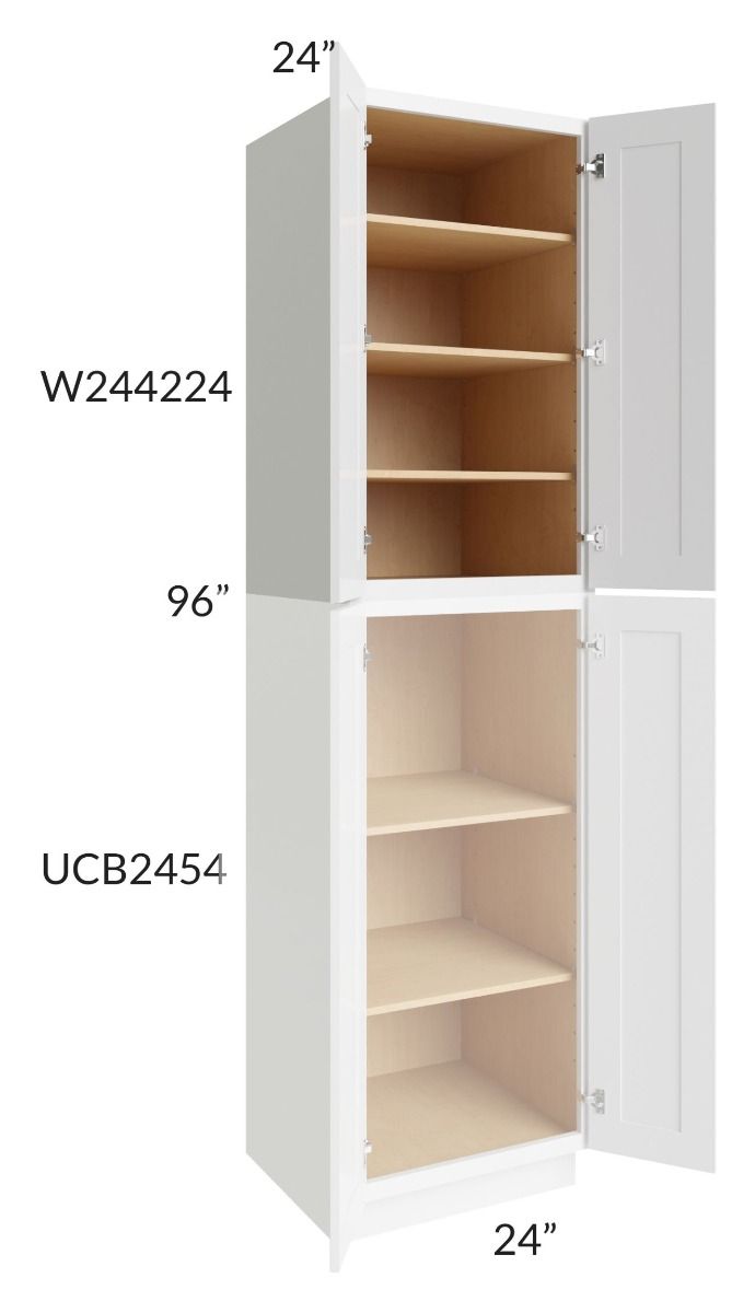 RTA Stratton White Shaker 24" x 42" x 24" Pantry Wall Cabinet
