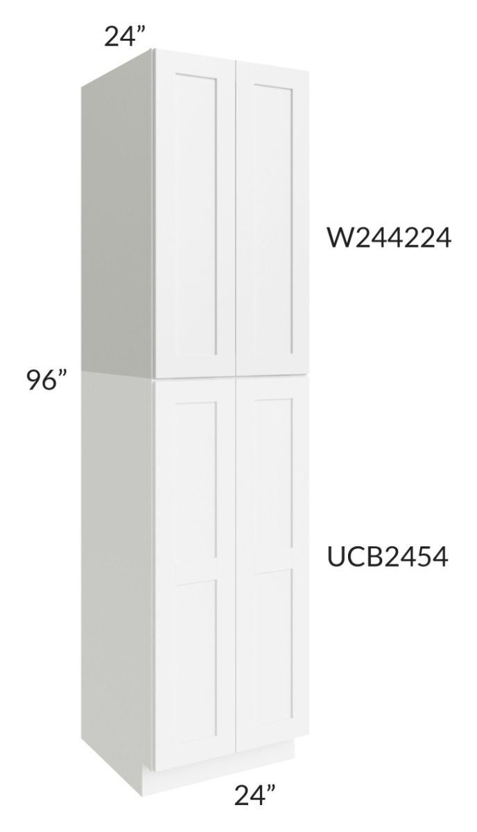 RTA Stratton White Shaker 24" x 42" x 24" Pantry Wall Cabinet