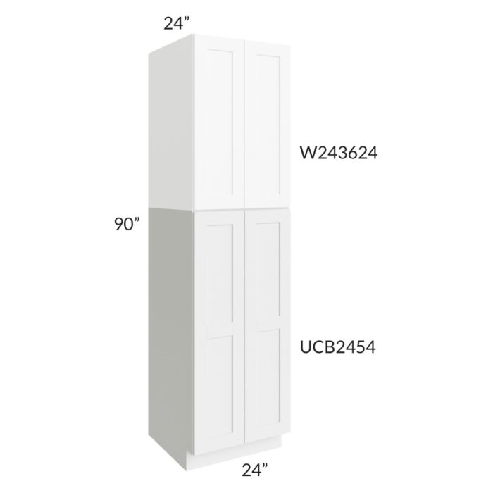 RTA Stratton White Shaker 24" x 54" Pantry Base Cabinet